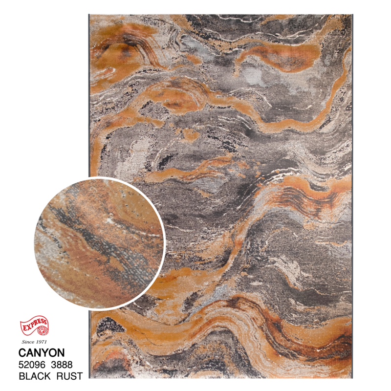CANYON (XL) 52096 3888 XL 240x330 cm. BLACK RUST