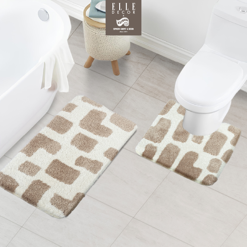 พรมเช็ดเท้าชุดห้องน้ำ (ELLE BATH MAT) รุ่น ELLE AG 1-2 BROWN สีน้ำตาล