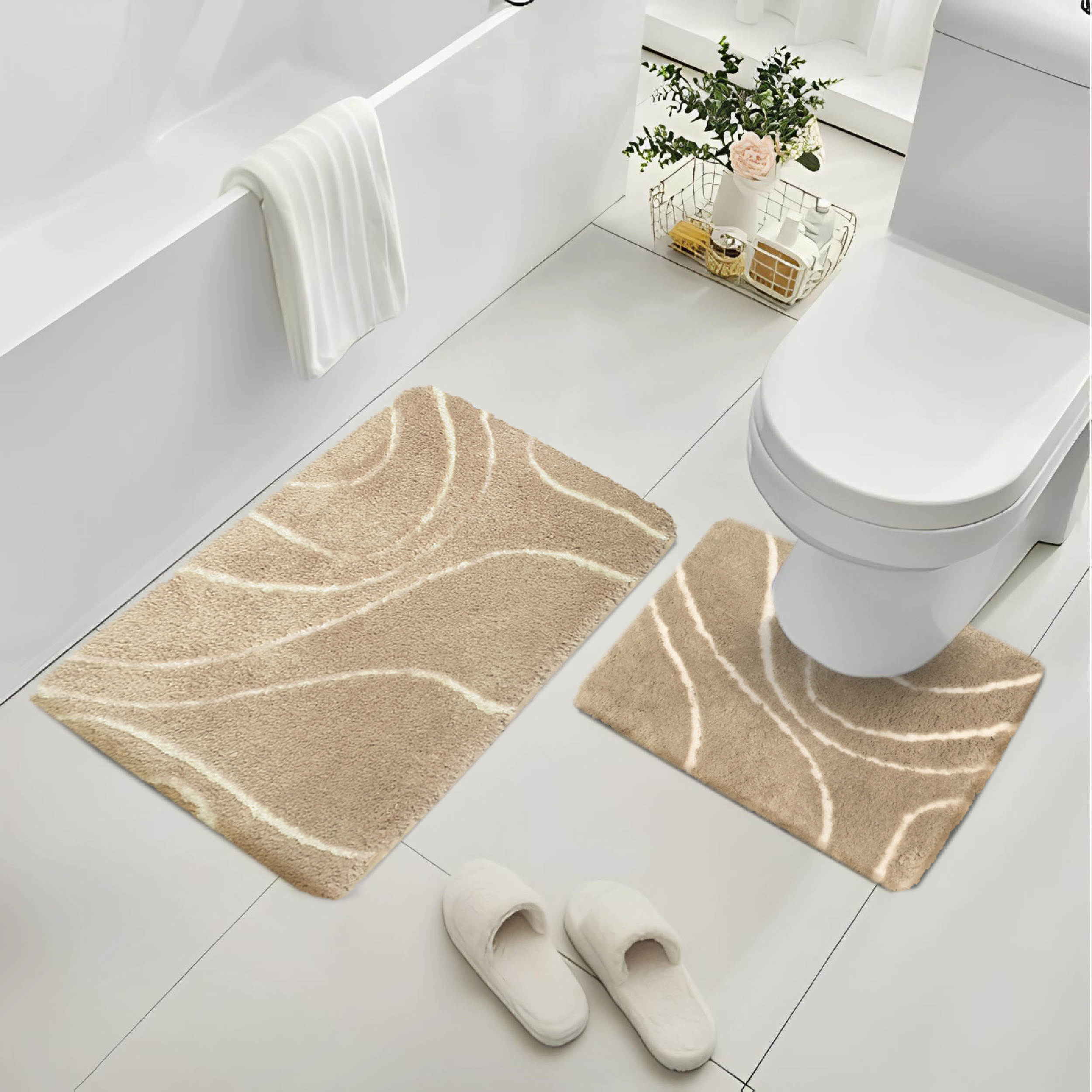 พรมเช็ดเท้าชุดห้องน้ำ (BATH MAT) รุ่น STELLAR AG 3-2 BROWN สีน้ำตาล