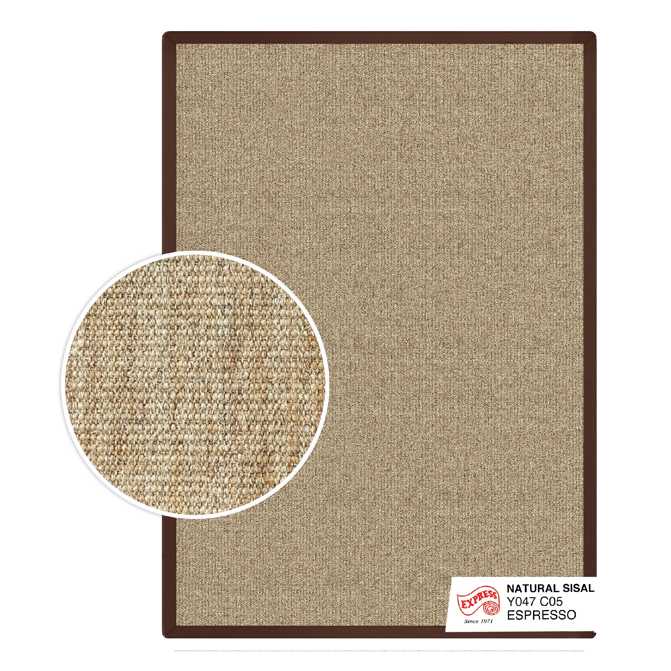 พรมรุ่น NATURAL SISAL (L1) Y047 C05 L1 200x290 ซม. ESPRESSO