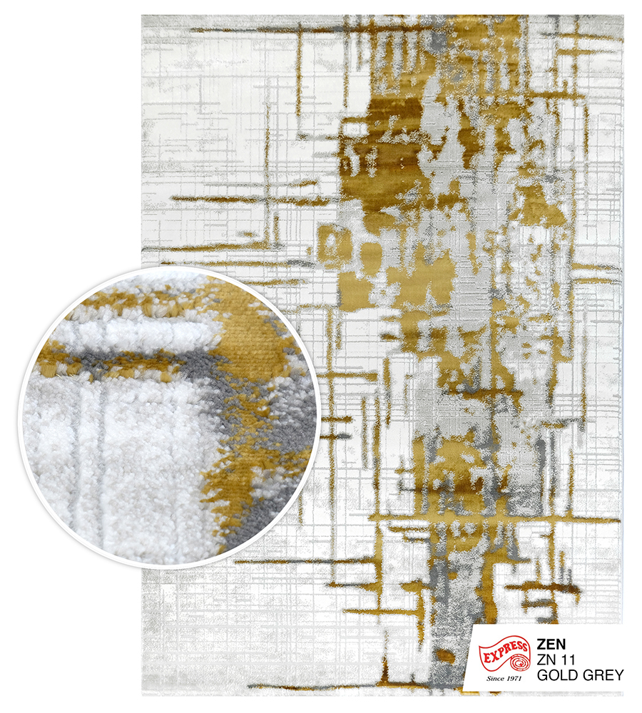 ZEN (L1) RUG (ZN 11 L1) 200x290 cm. GOLD GREY