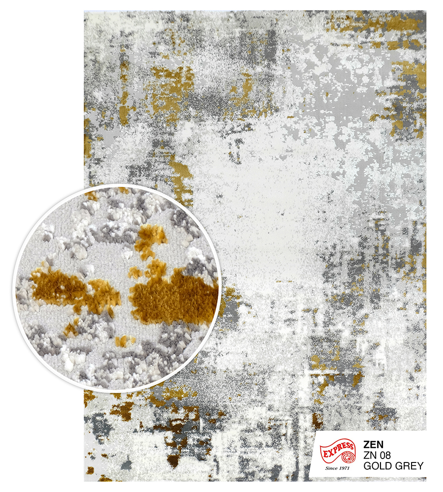 ZEN (L1) RUG (ZN 08 L1) 200x290 cm. GOLD GREY