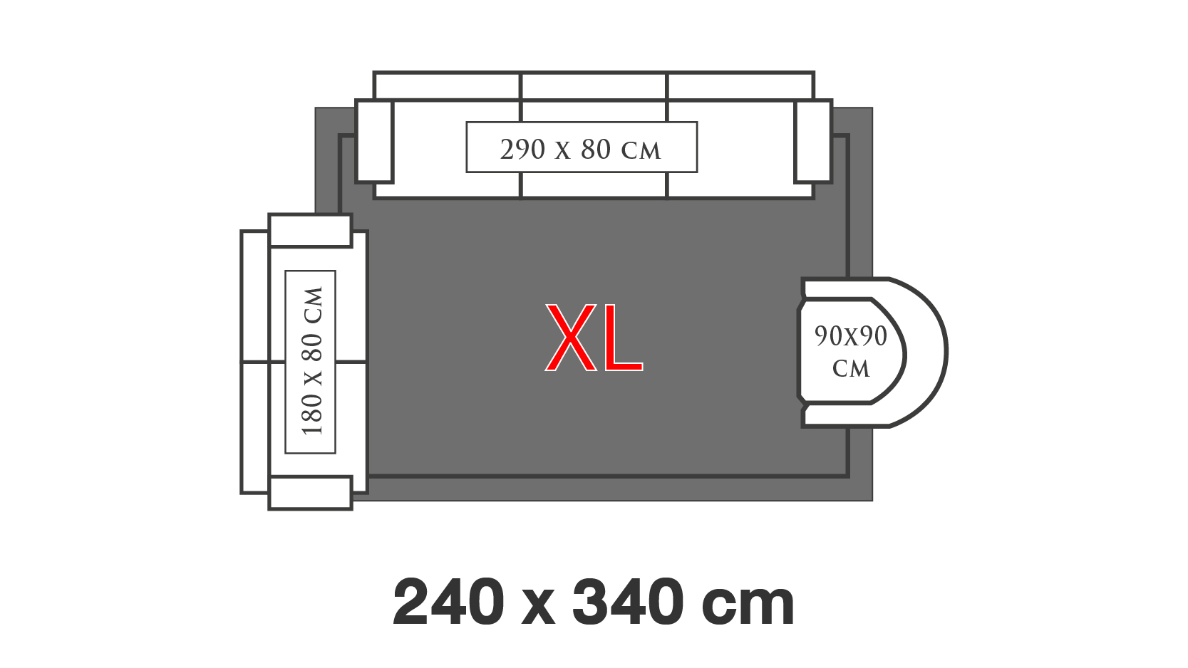 พรมไซส์ XL (240x340 ซม.)